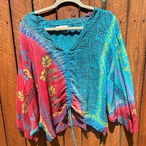 Kantha Bae silk butterfly top OS